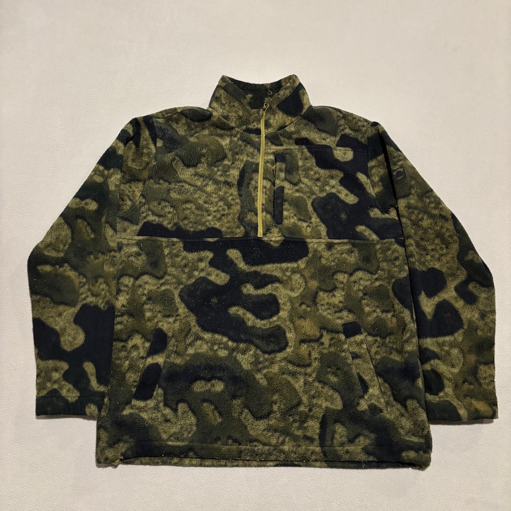 Billabong Crewneck Fleece Sweatshirt Size XL Camo 1/4 Quarter Zip Spring Fall